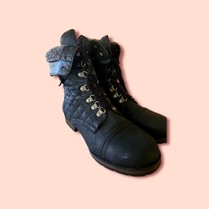Black quilted boots